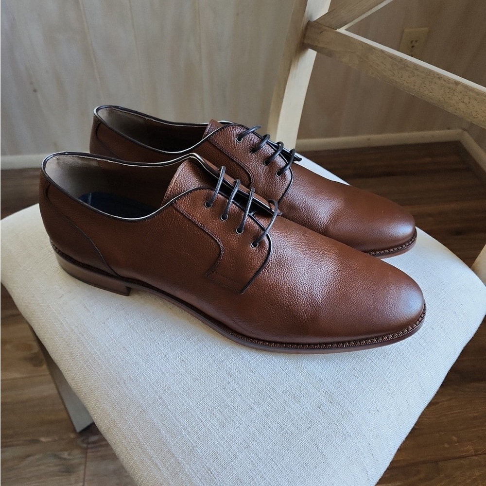 Gordon Rush Mens wood derby oxford dress shoes brown leather